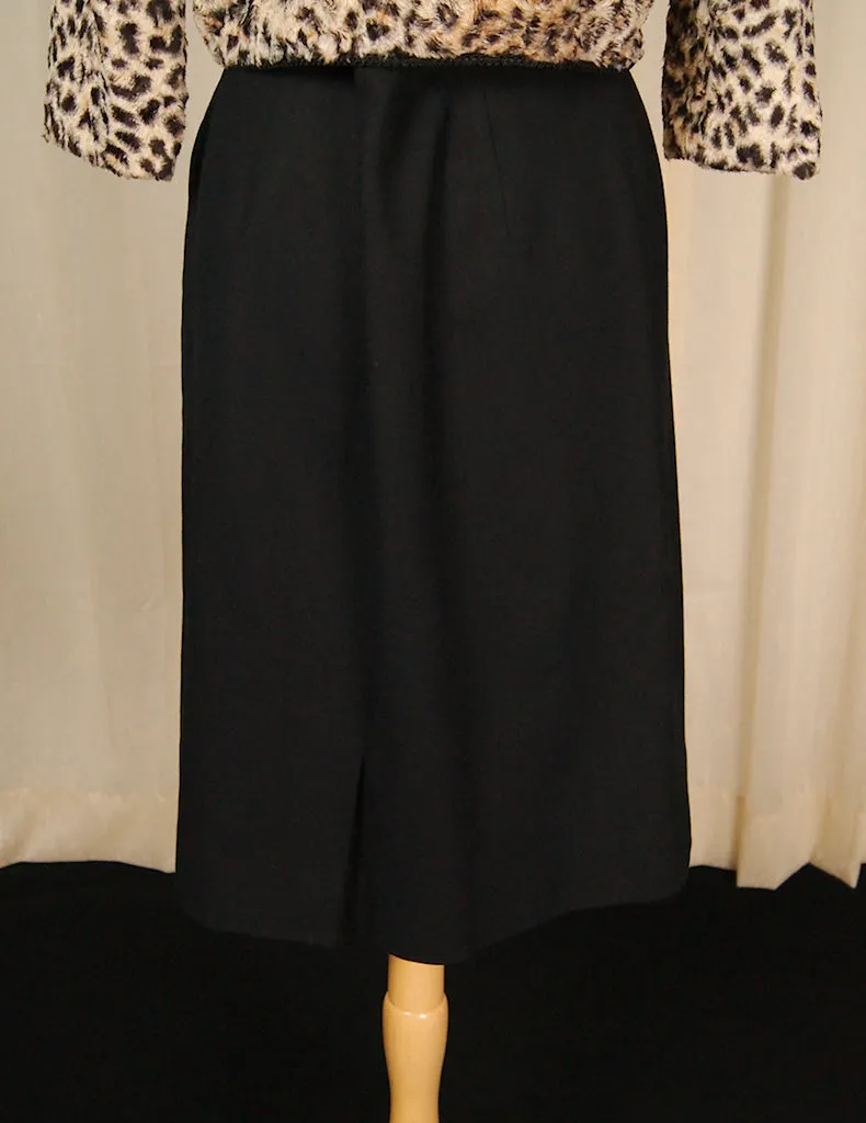 1960s Black Wool Skirt