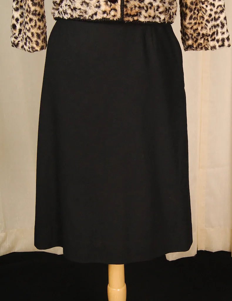 1960s Black Wool Skirt