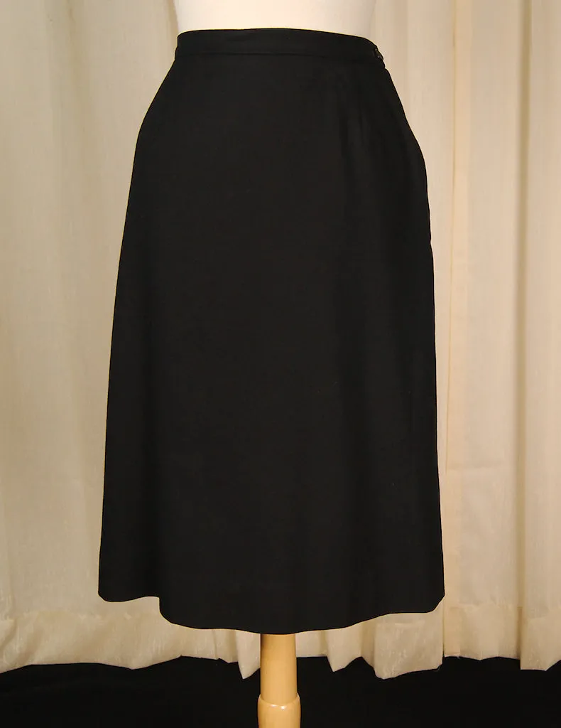 1960s Black Wool Skirt