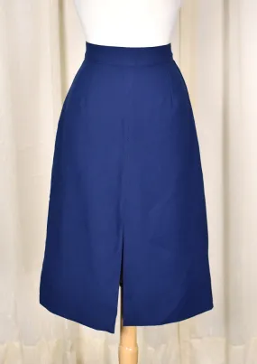 1960s Vintage Navy A-line Slit Skirt