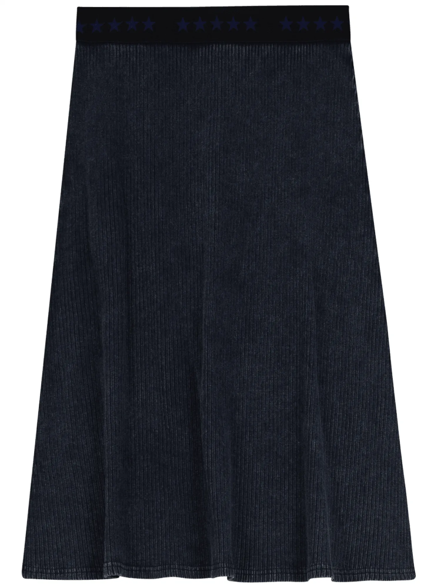 5 Stars Ribbed A-line Denim Skirt