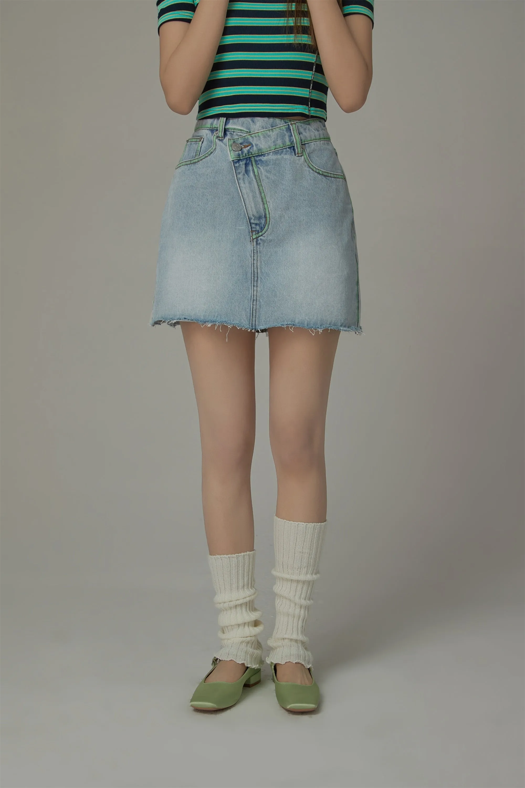 A-Line Denim Mini Skirt