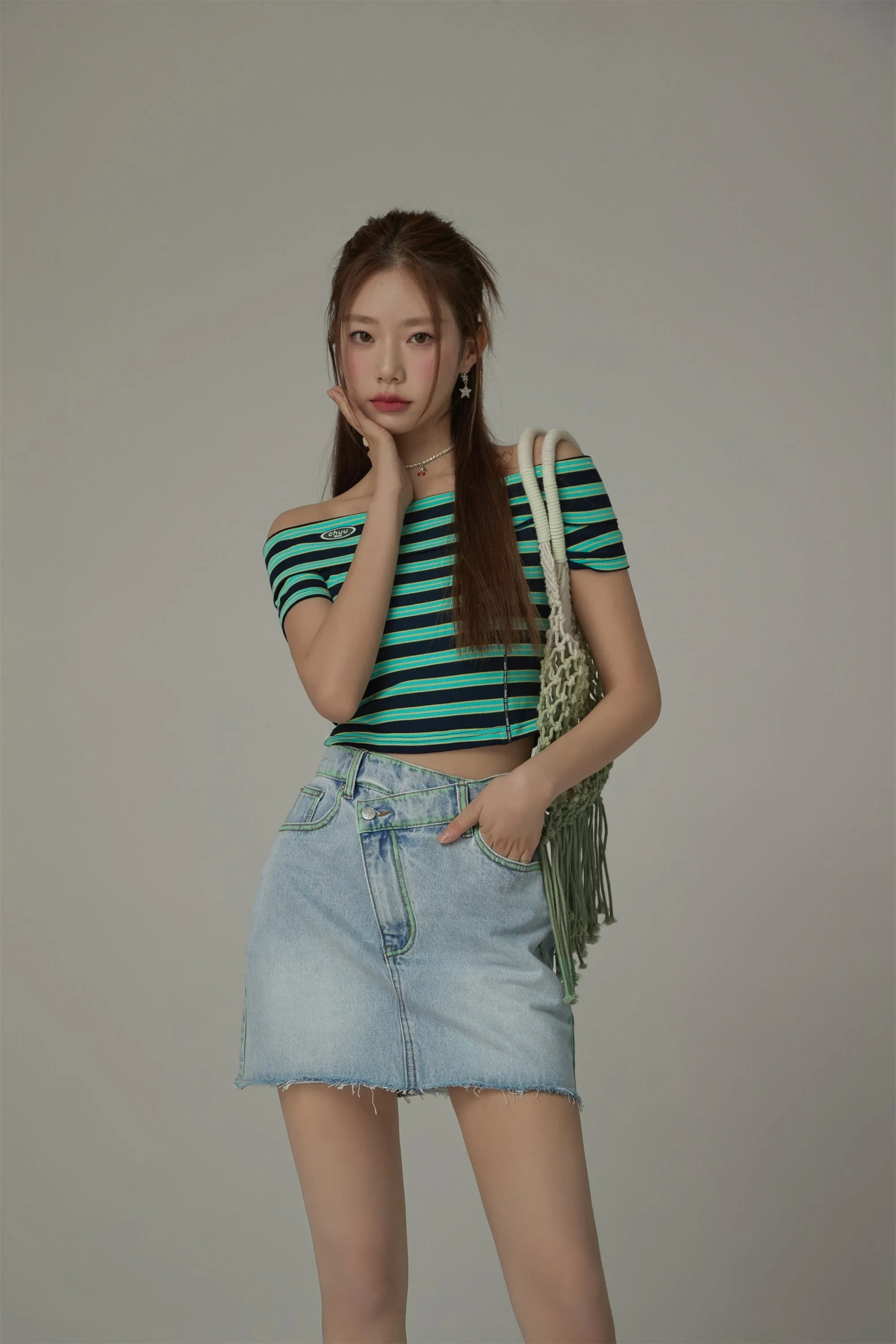 A-Line Denim Mini Skirt