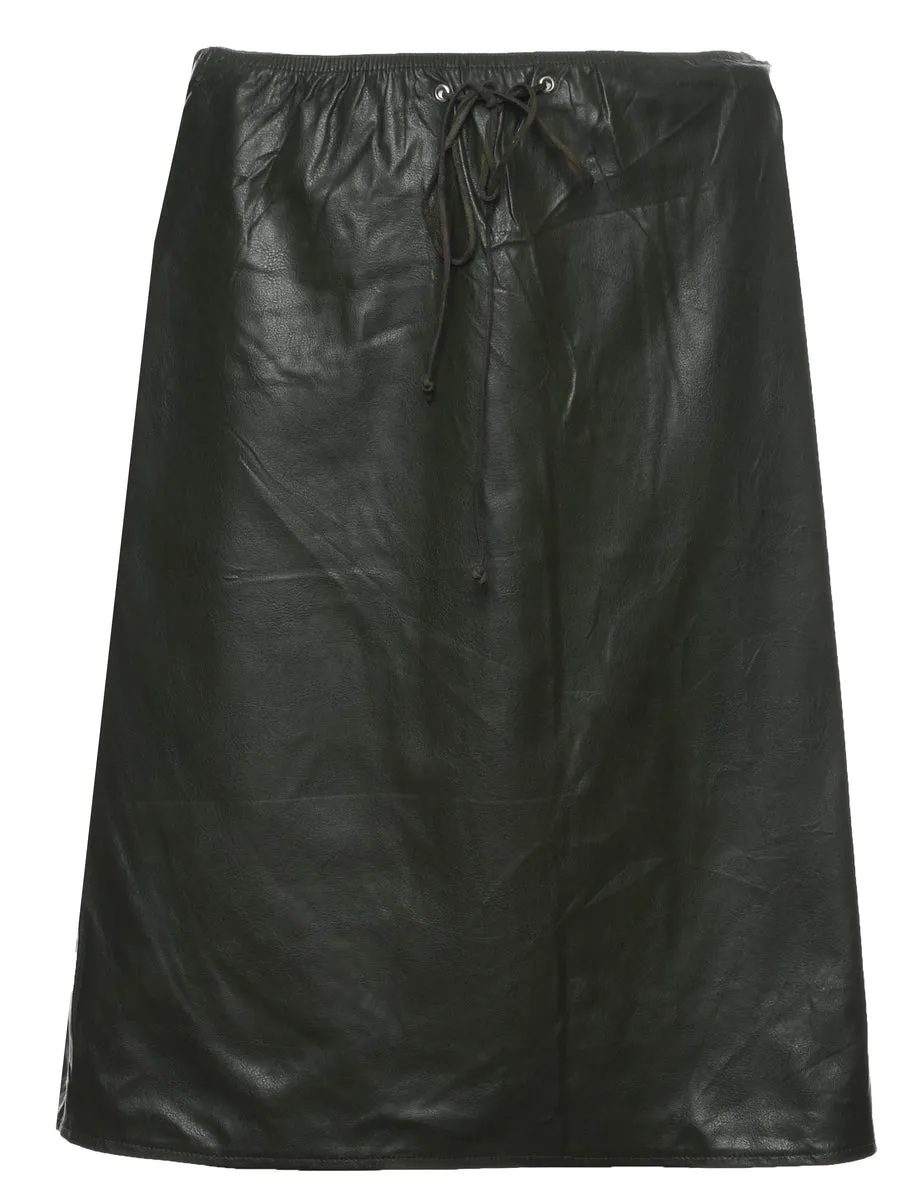 A-Line Leather Skirt - M