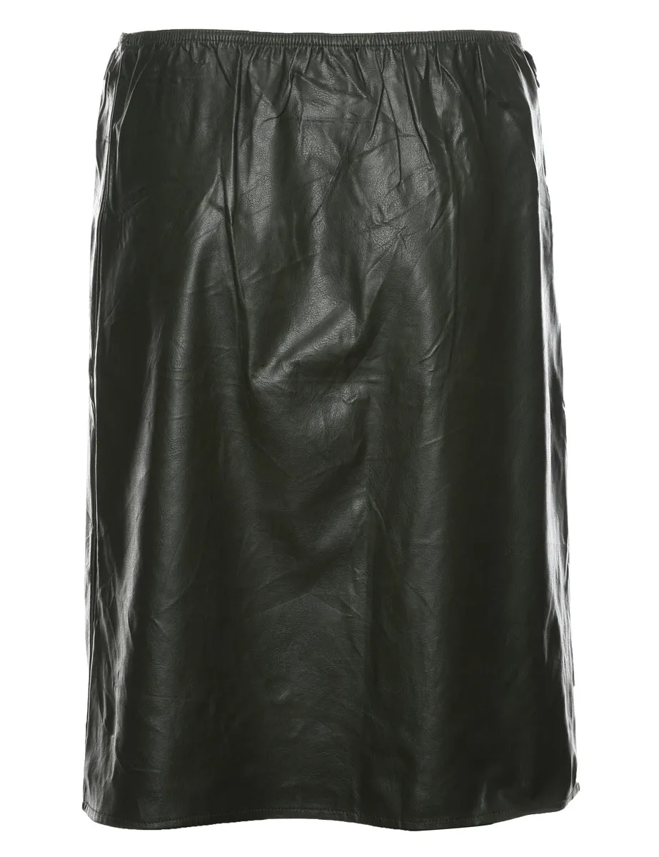 A-Line Leather Skirt - M