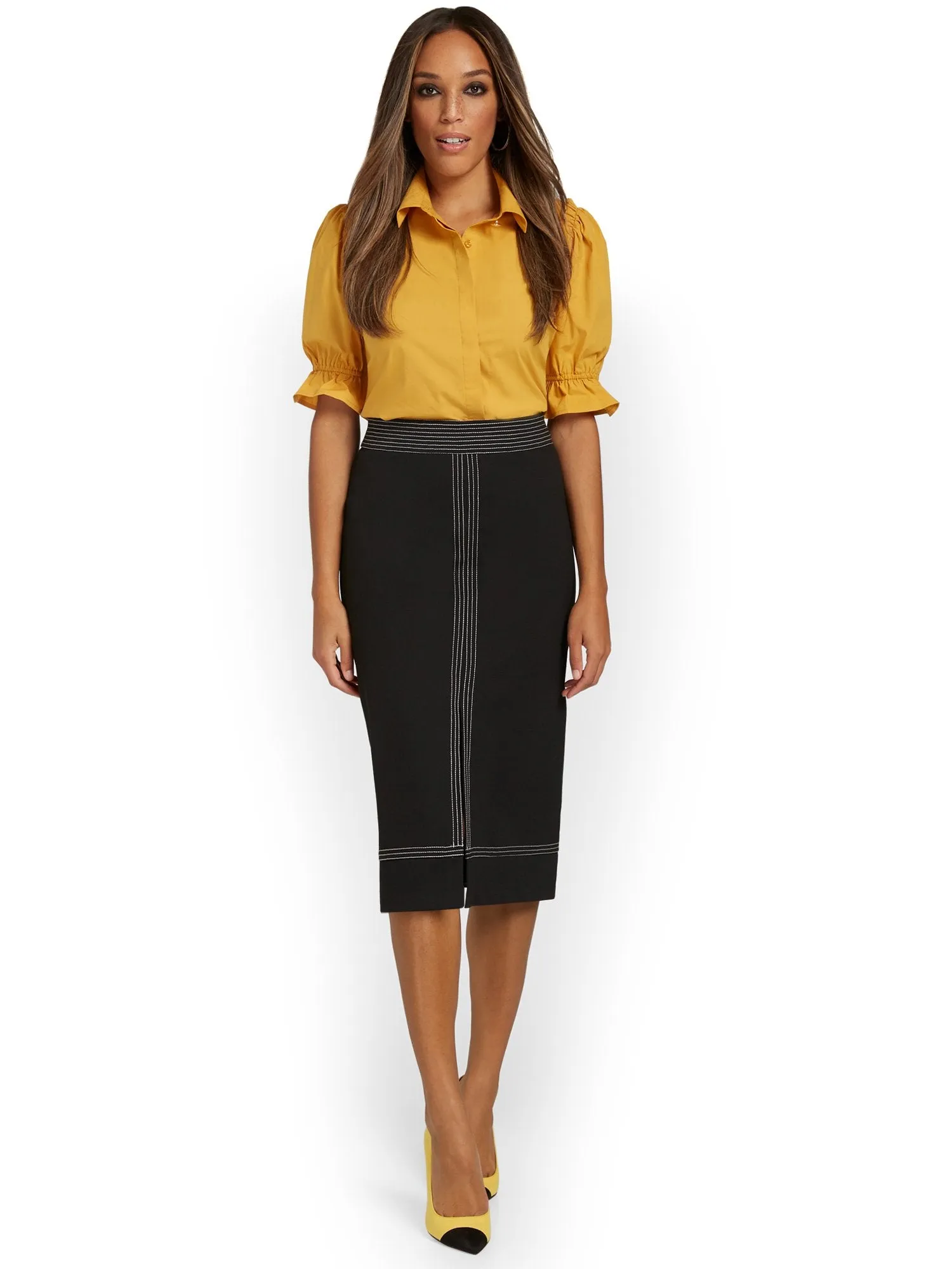 Accent-Stitch A-Line Skirt - Superflex