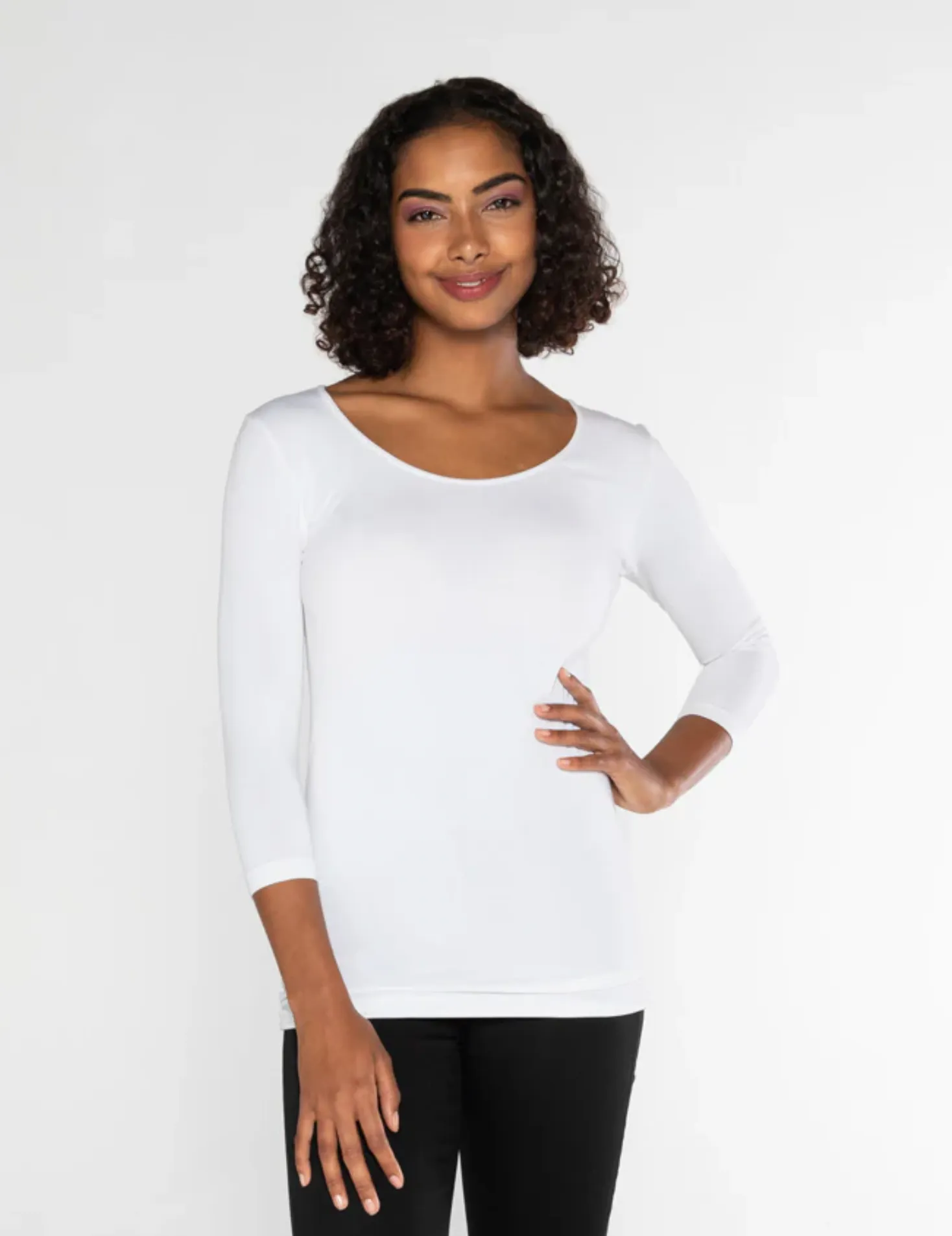 Bamboo Scoop Neck 3/4-Sleeve