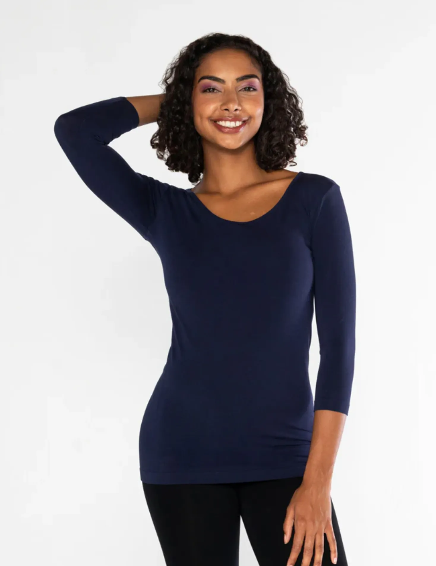 Bamboo Scoop Neck 3/4-Sleeve