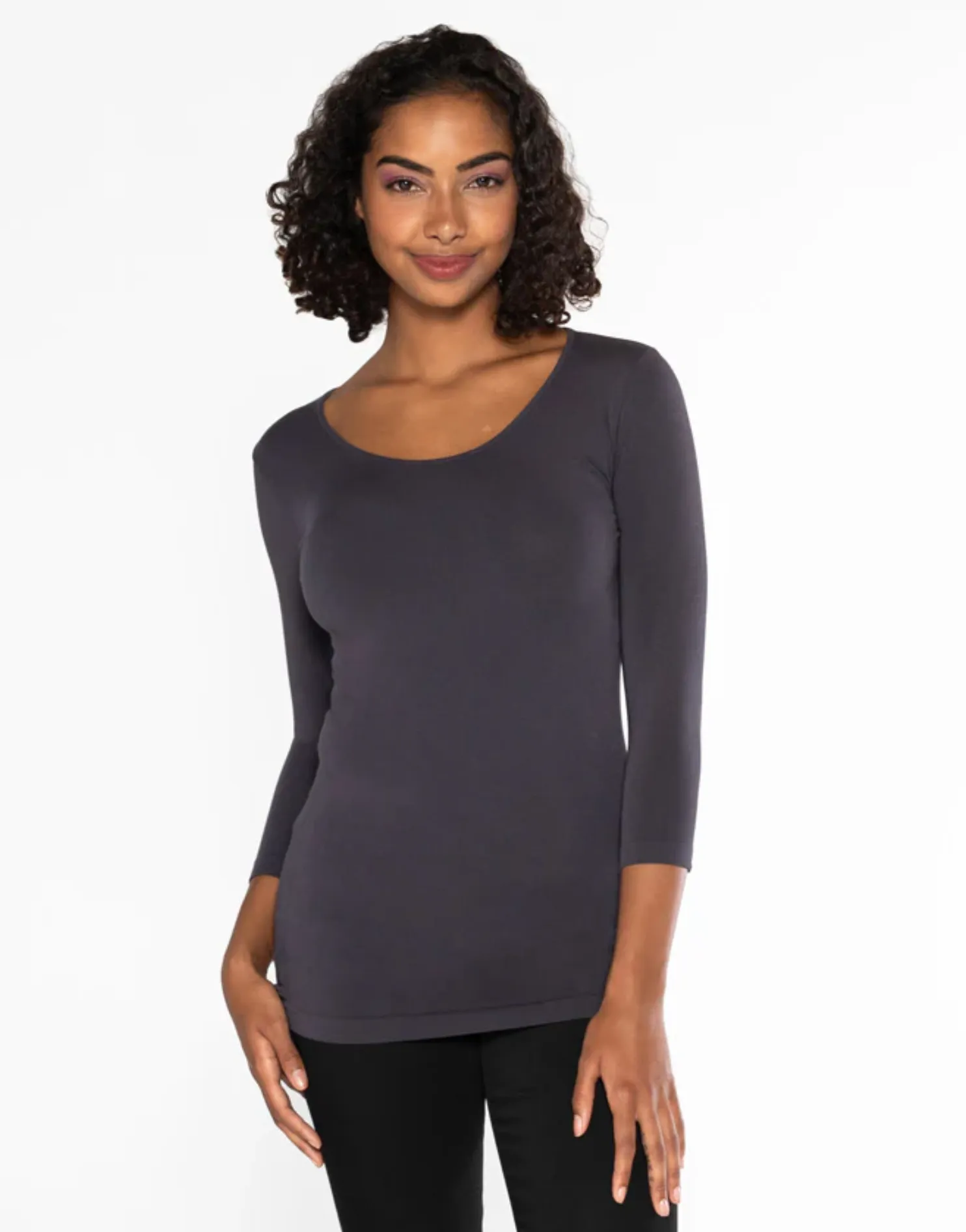 Bamboo Scoop Neck 3/4-Sleeve