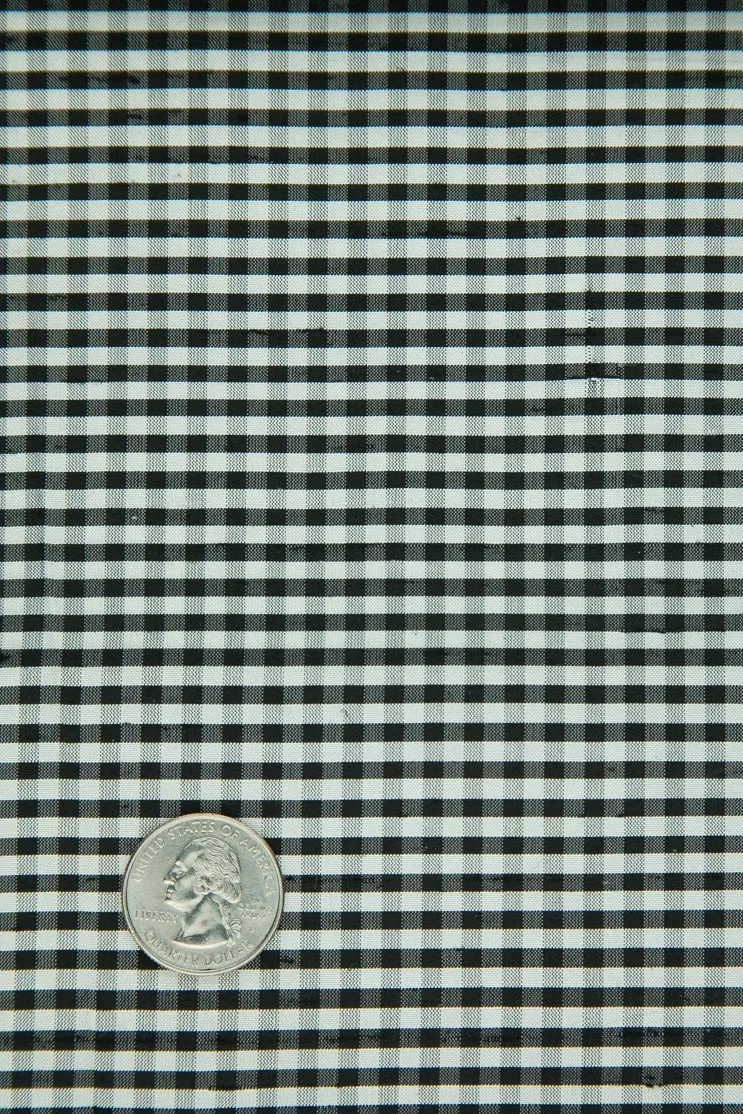 Black Gingham Shantung 639 Fabric