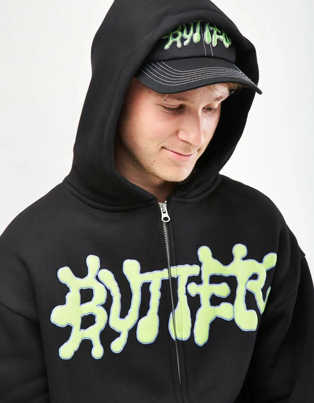 Butter Goods Ink Zip-Thru Hoodie - Black