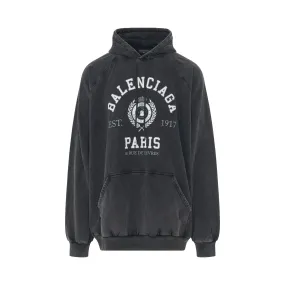 College 1917 Fleece Oversized Hoodie in Black