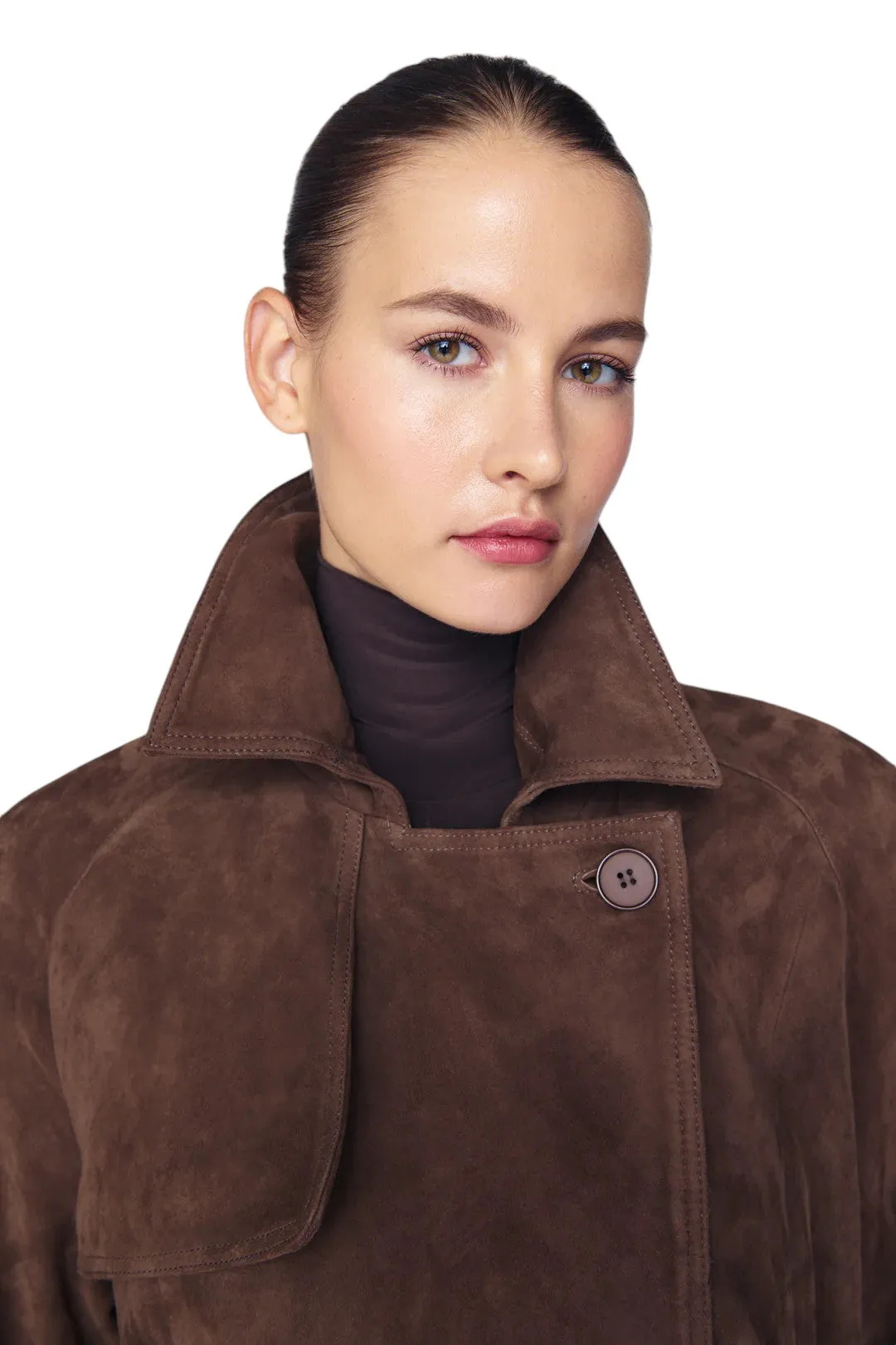 Corrin Suede Trench - Coco