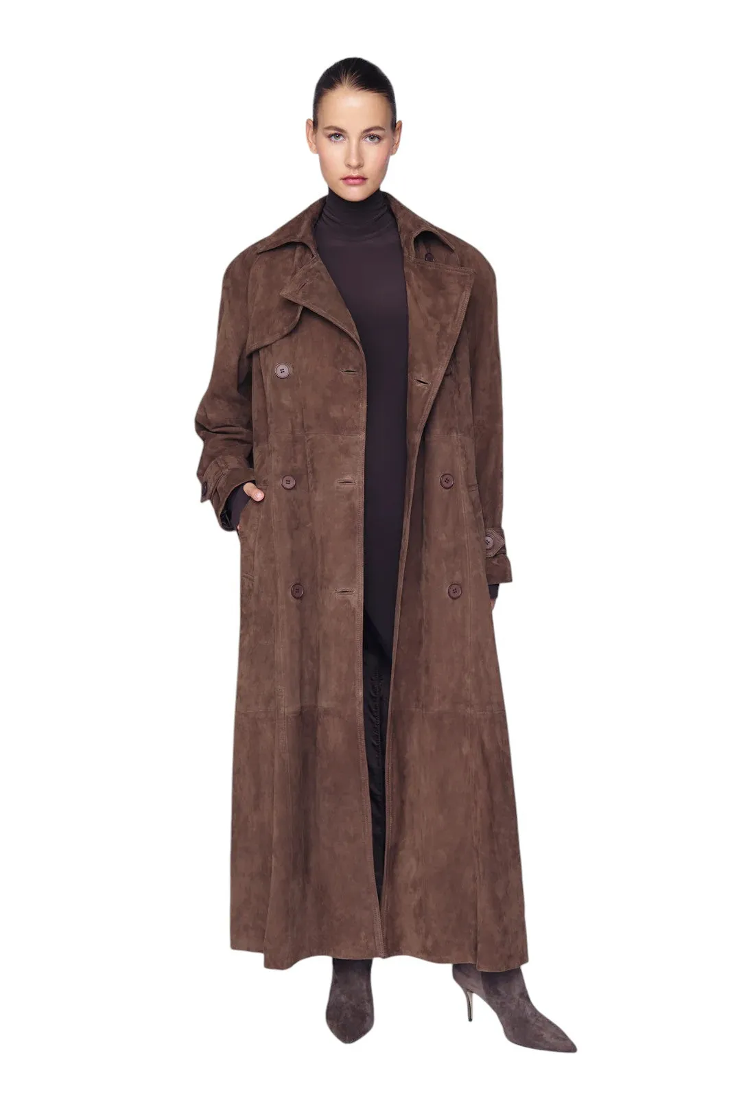 Corrin Suede Trench - Coco