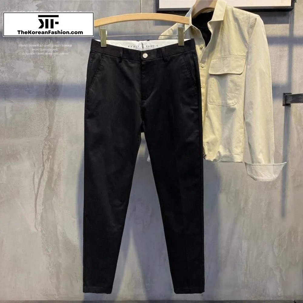 Cotton Slim-fit Casual Pants