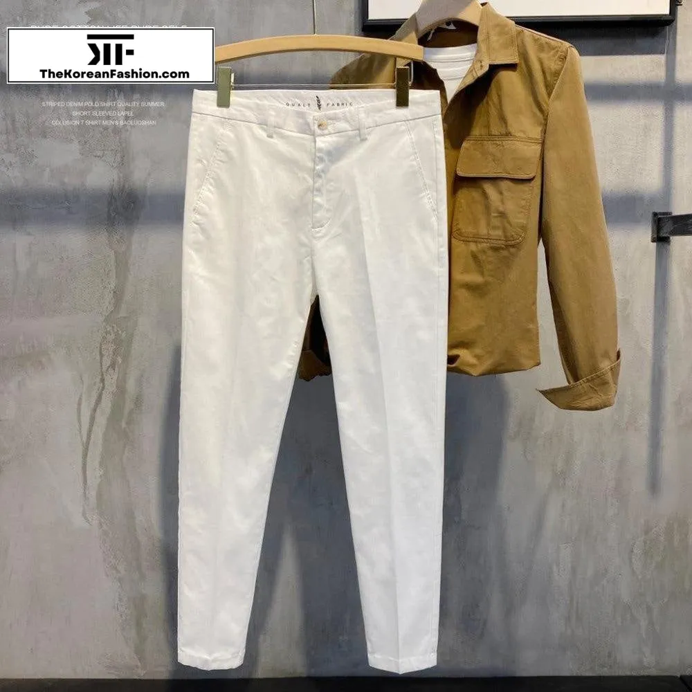 Cotton Slim-fit Casual Pants