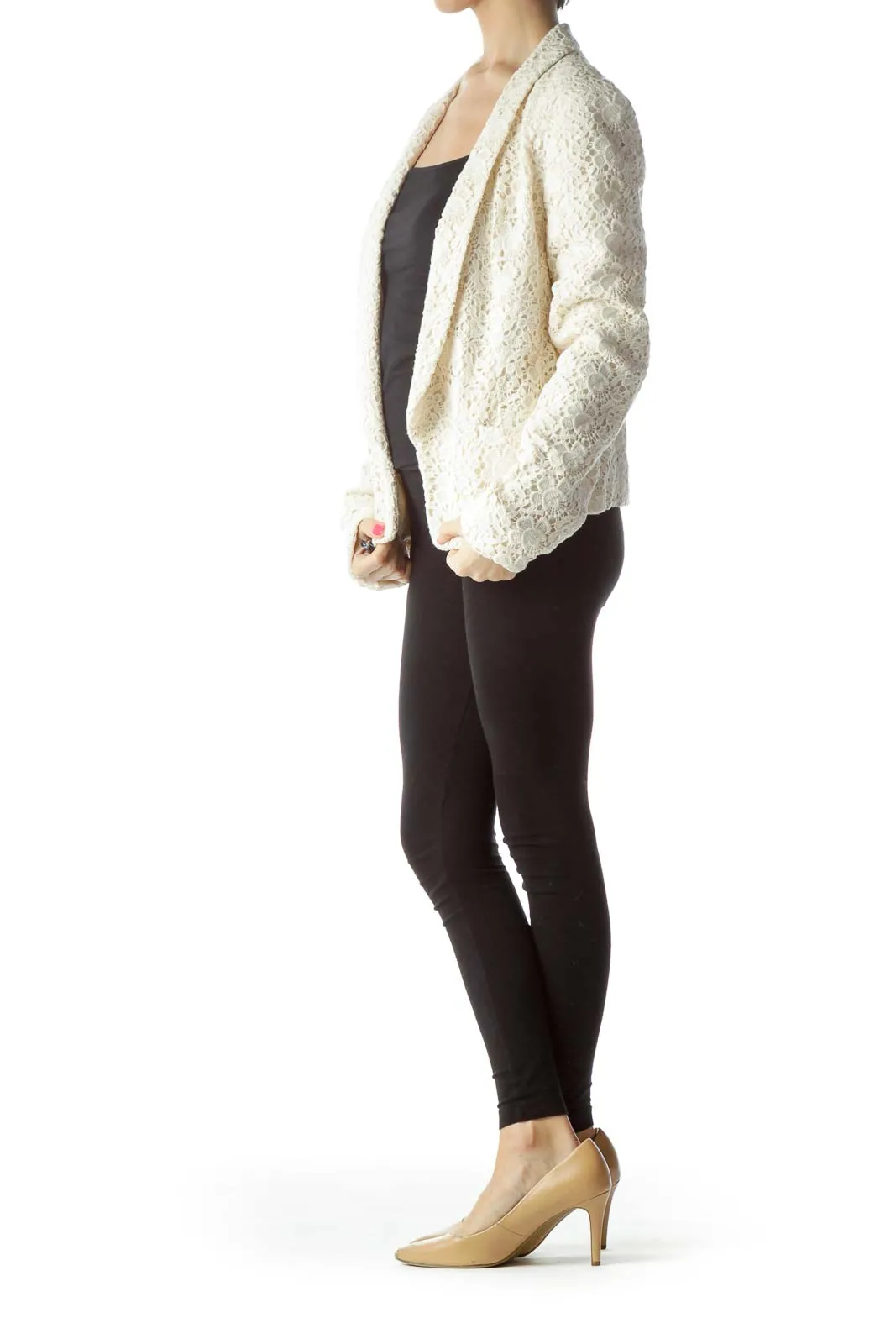 Cream Lace Blazer