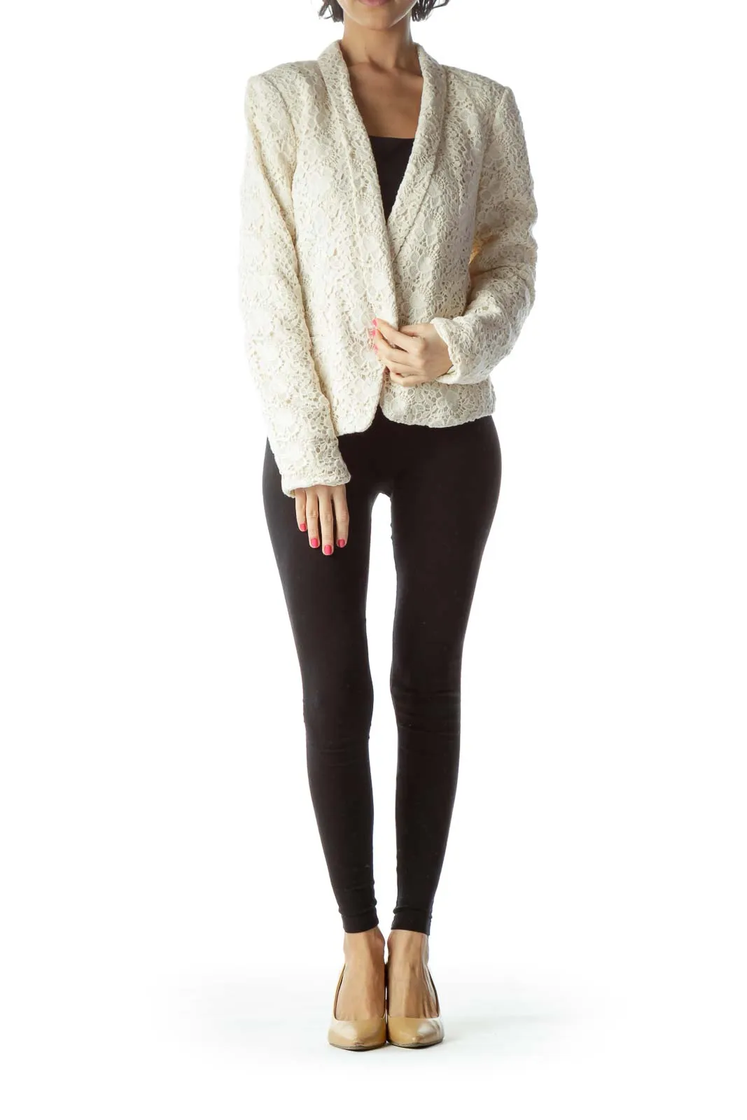 Cream Lace Blazer