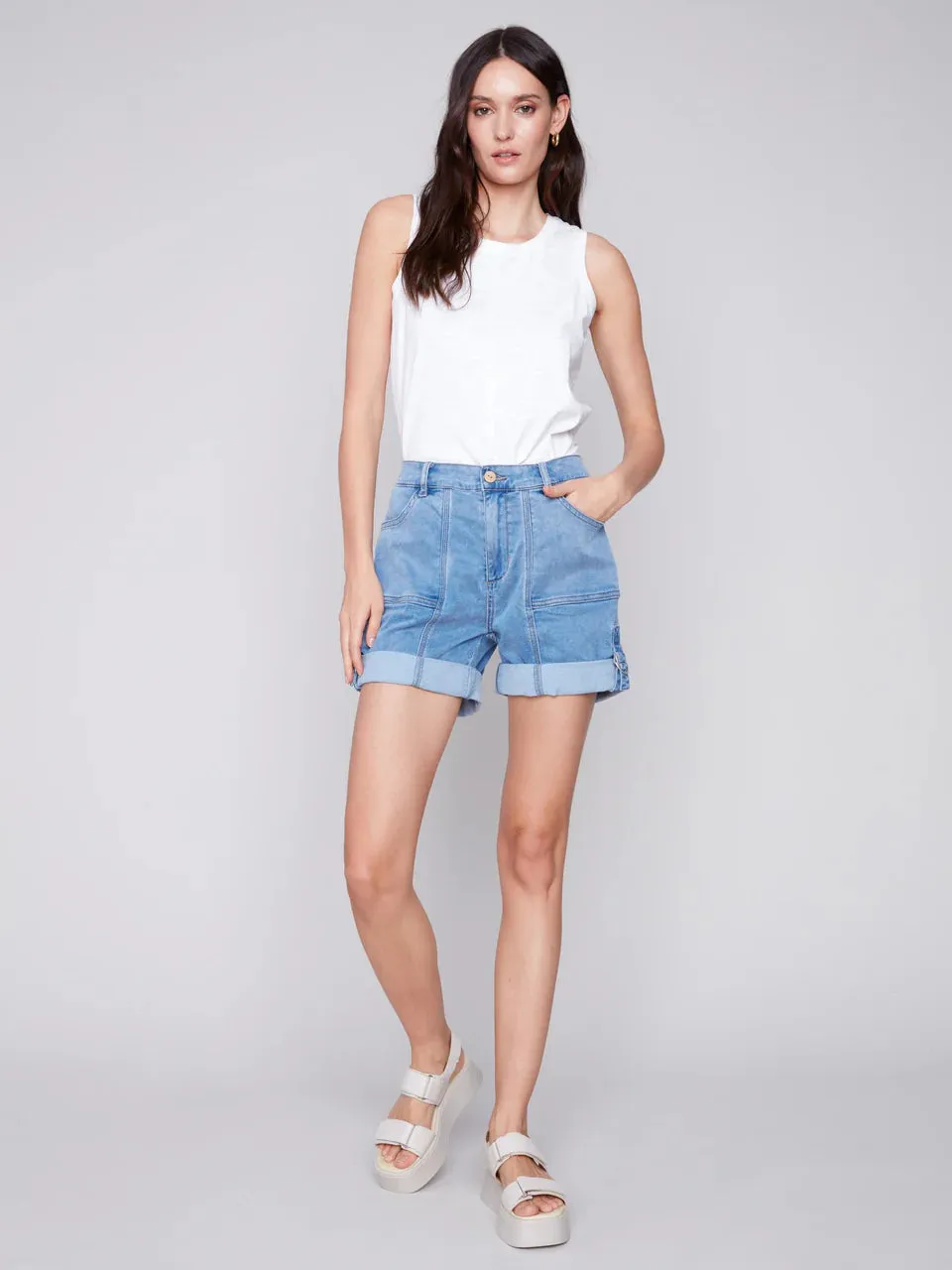 DENIM CARGO SHORT