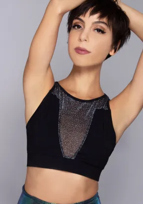 Dip It Low Sparkling Mesh Bra Top