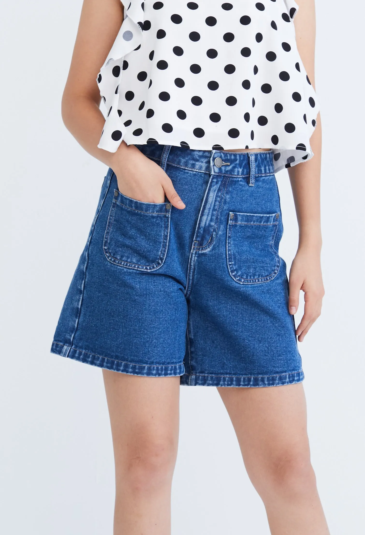 Easy Denim High Waisted Shorts