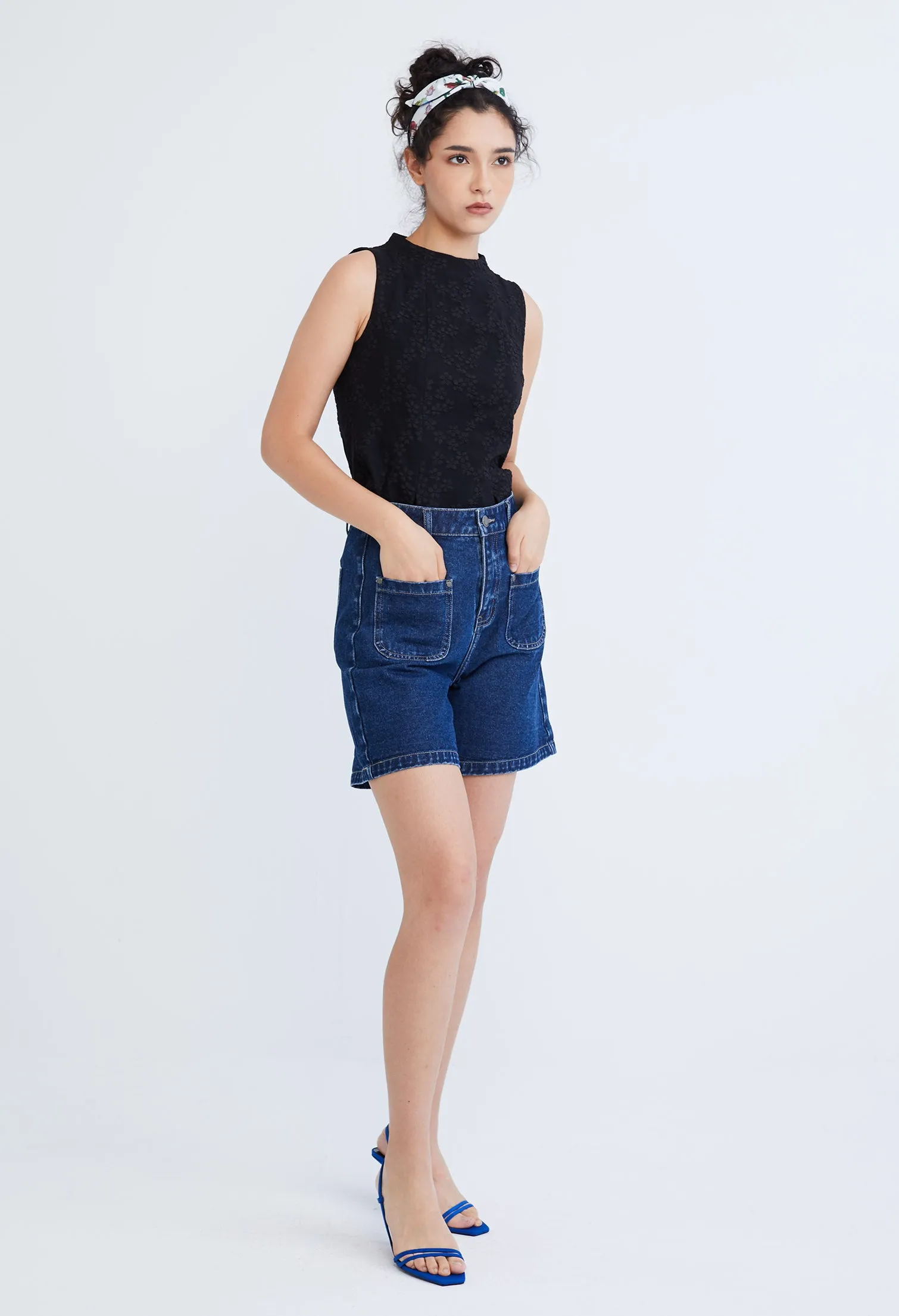 Easy Denim High Waisted Shorts