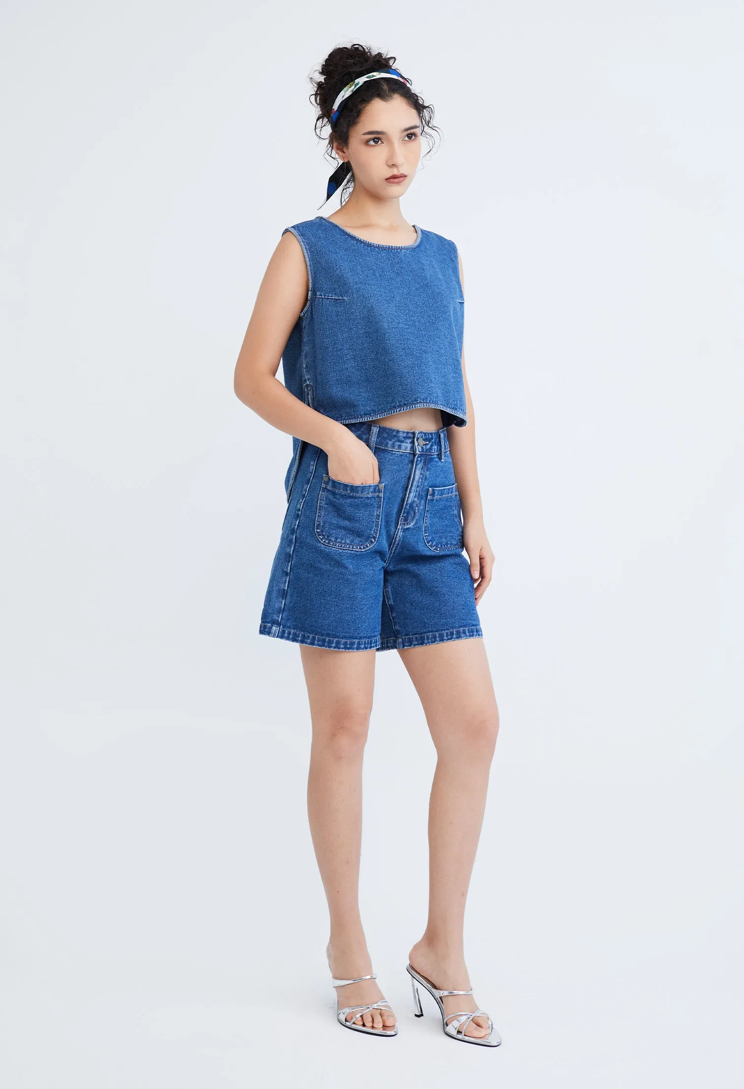 Easy Denim High Waisted Shorts