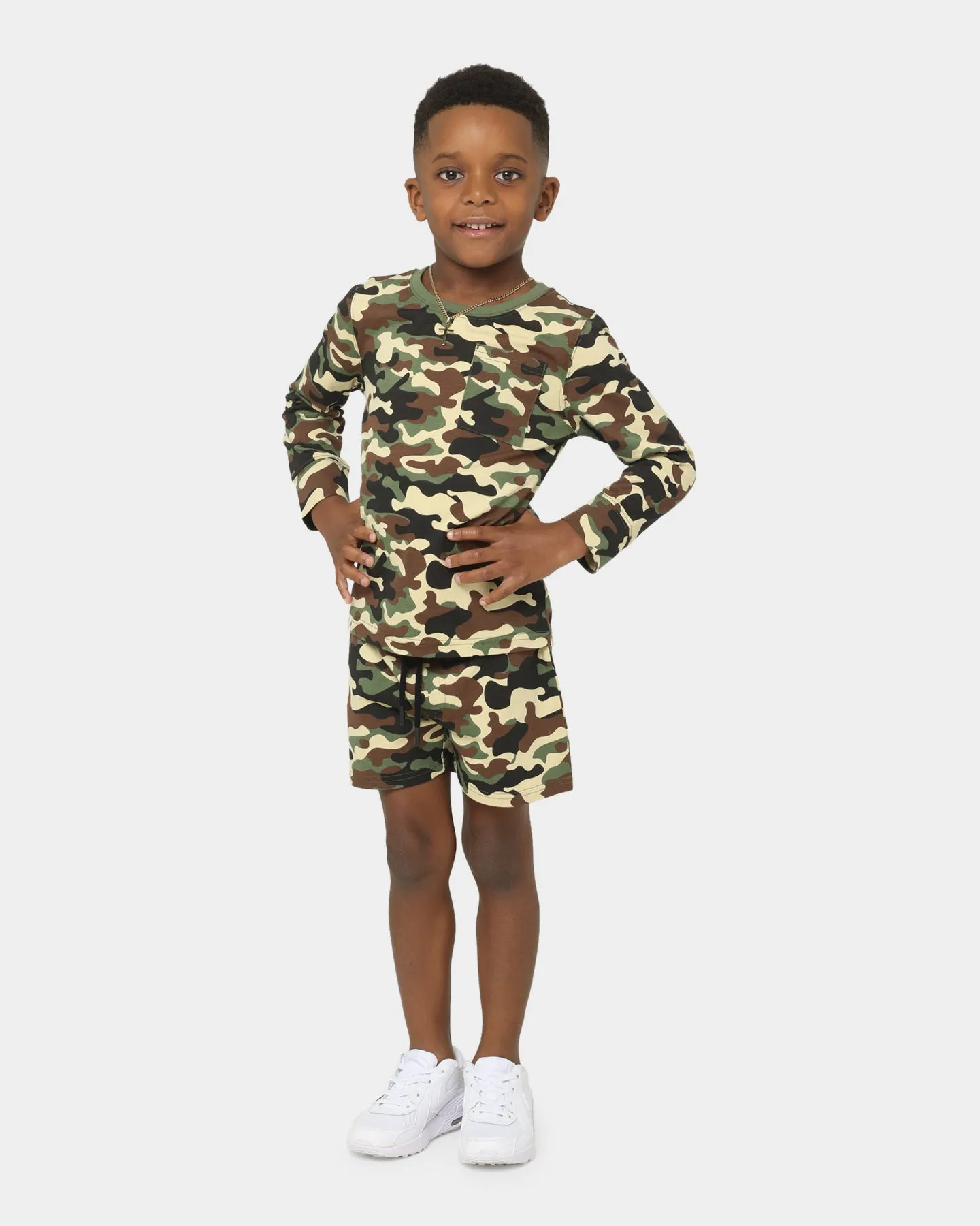 EN ES Kid's Courtside Shorts Camo