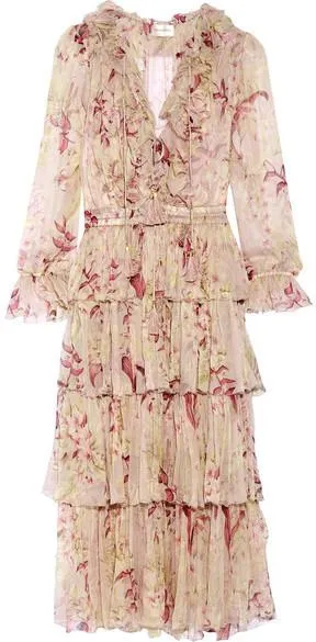 Floral Printed Ruffle Tiered Dress