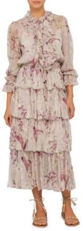 Floral Printed Ruffle Tiered Dress