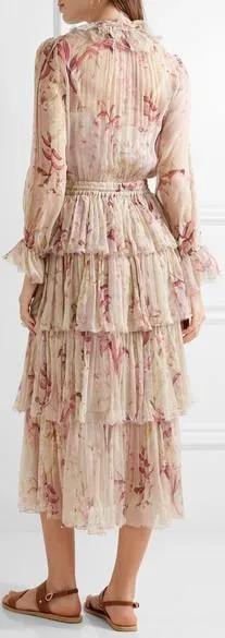 Floral Printed Ruffle Tiered Dress