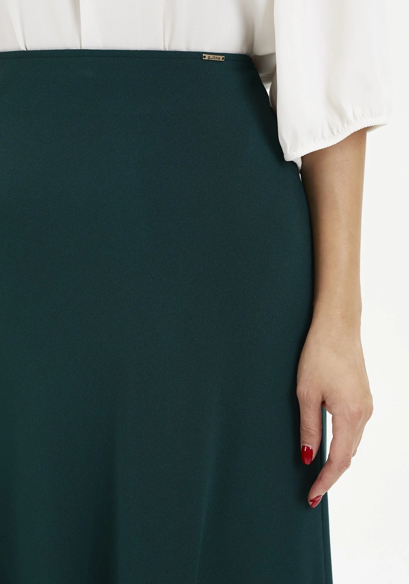 Green A-Line Midi Skirts