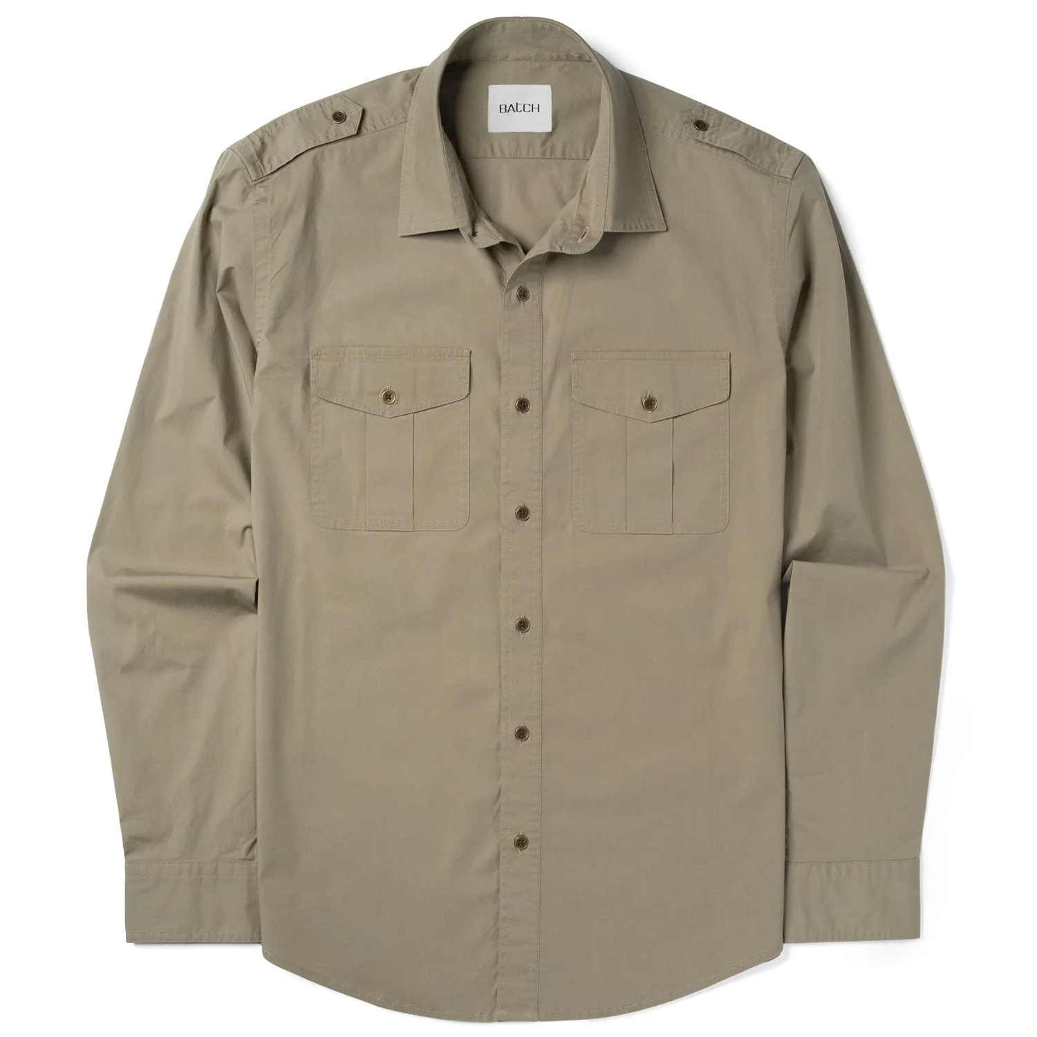 Guide Utility Shirt – Light Fatigue Green Stretch Cotton Poplin