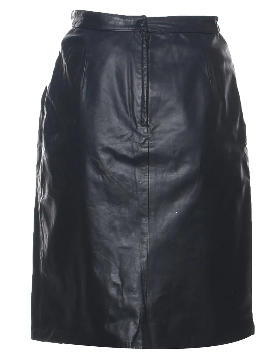 Leather A-line Skirt - XS