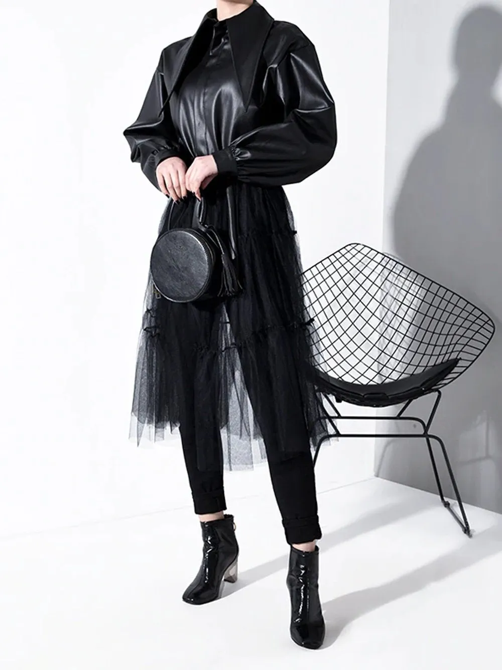 Leather & Tulle Trench