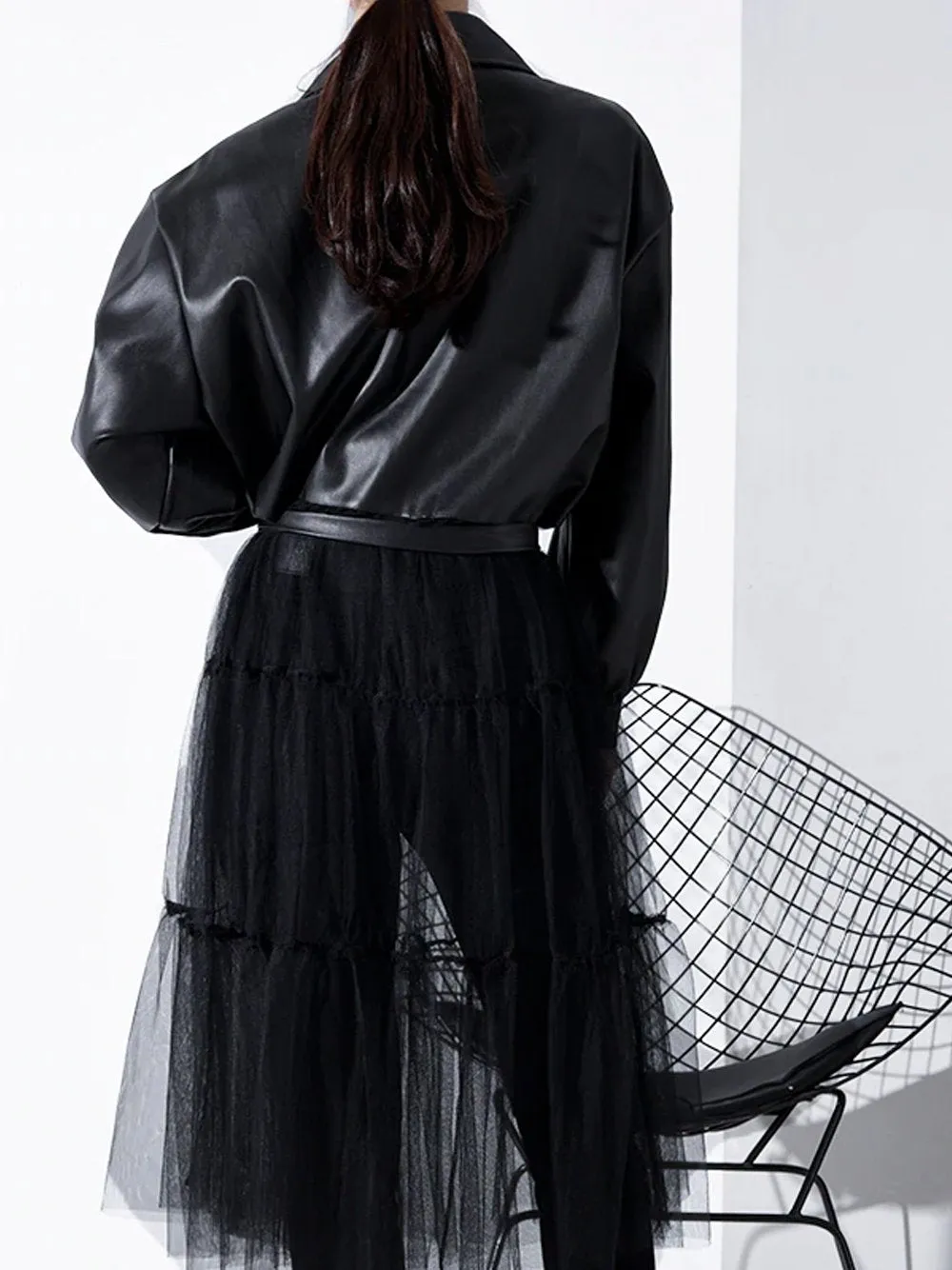 Leather & Tulle Trench