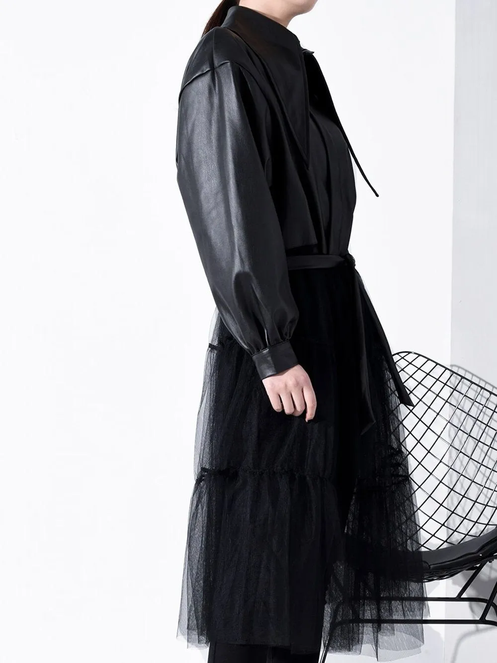 Leather & Tulle Trench