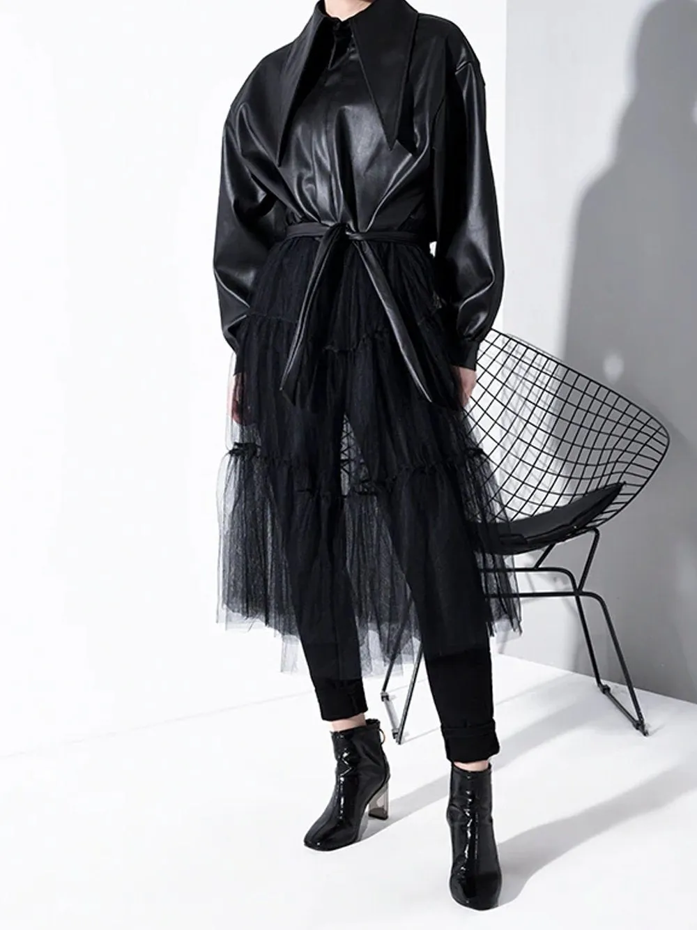 Leather & Tulle Trench