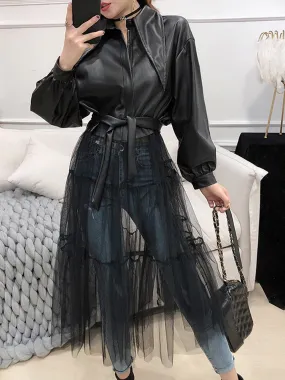 Leather & Tulle Trench