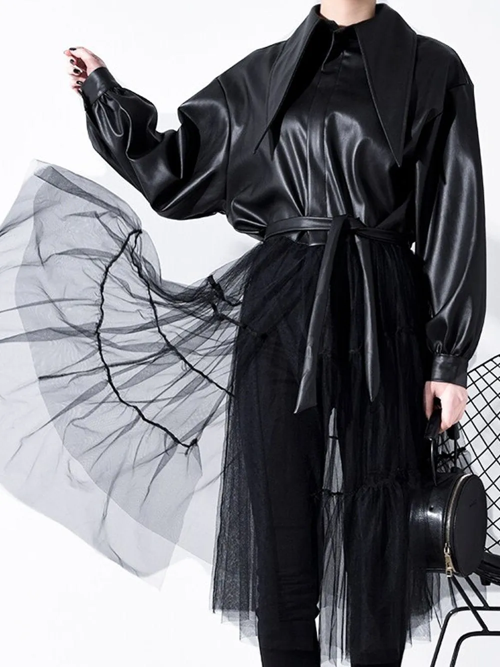 Leather & Tulle Trench