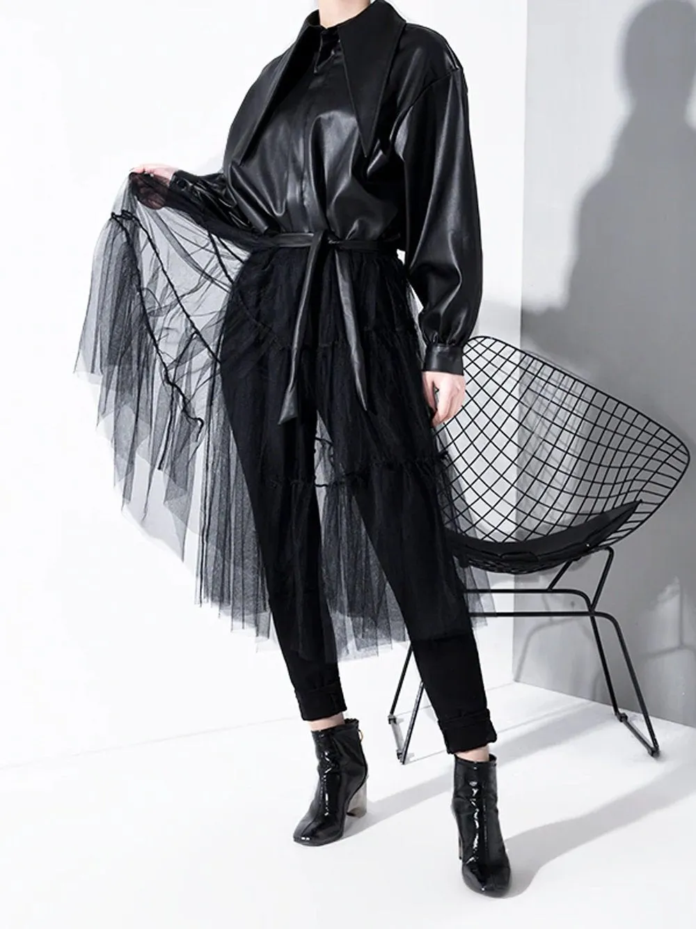 Leather & Tulle Trench