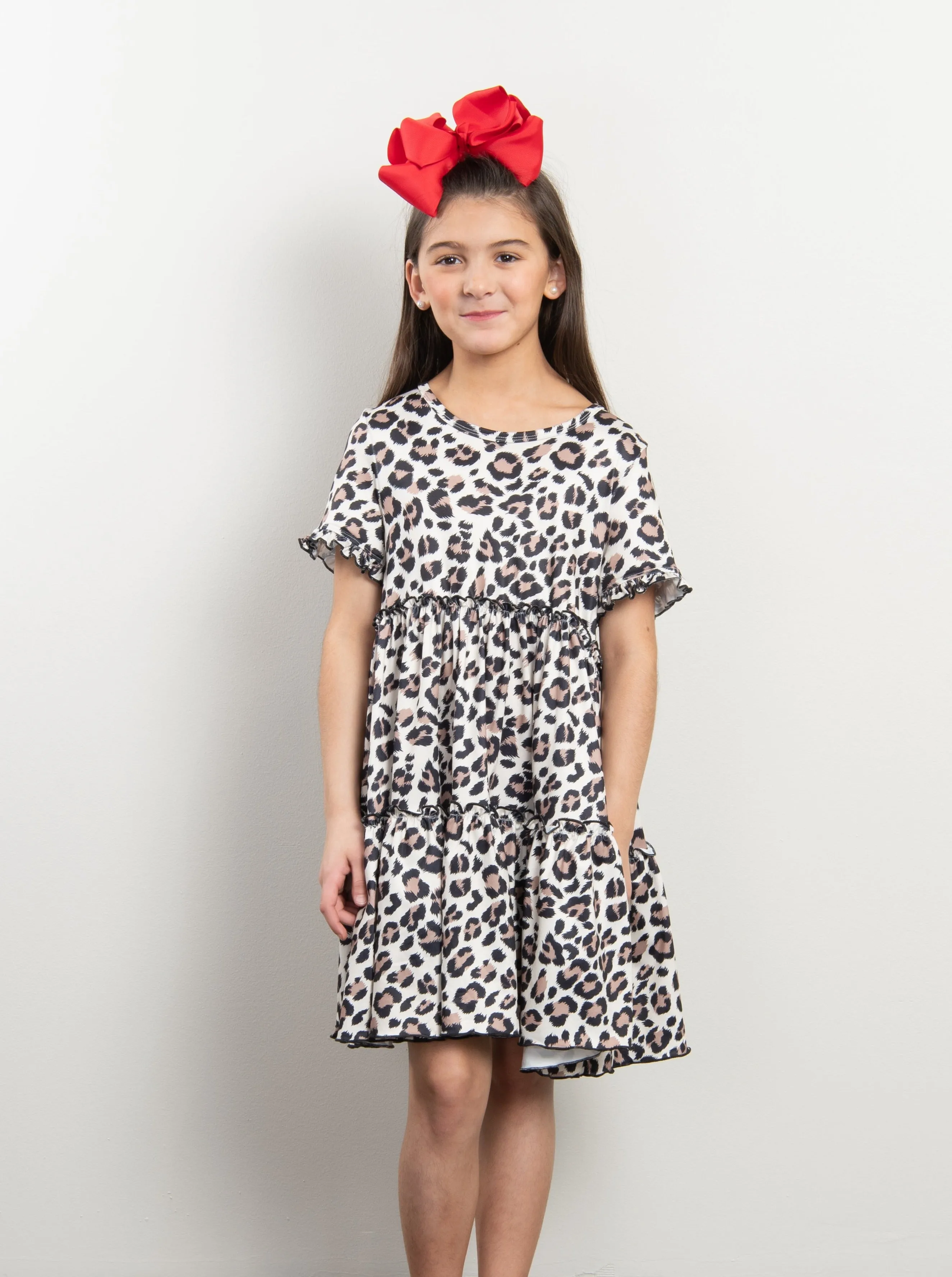 Leopard Tiered Ruffle Dress