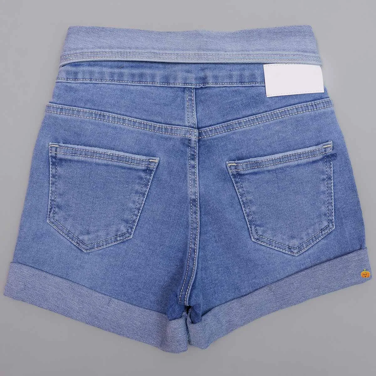 Light & Dark Blue Denim Girls Shorts