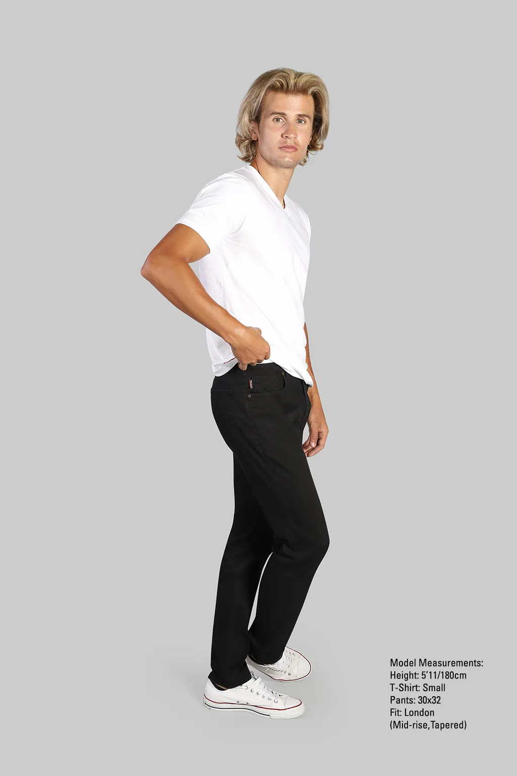 London Fit Stretch Denim Zetterburg Pant / Black