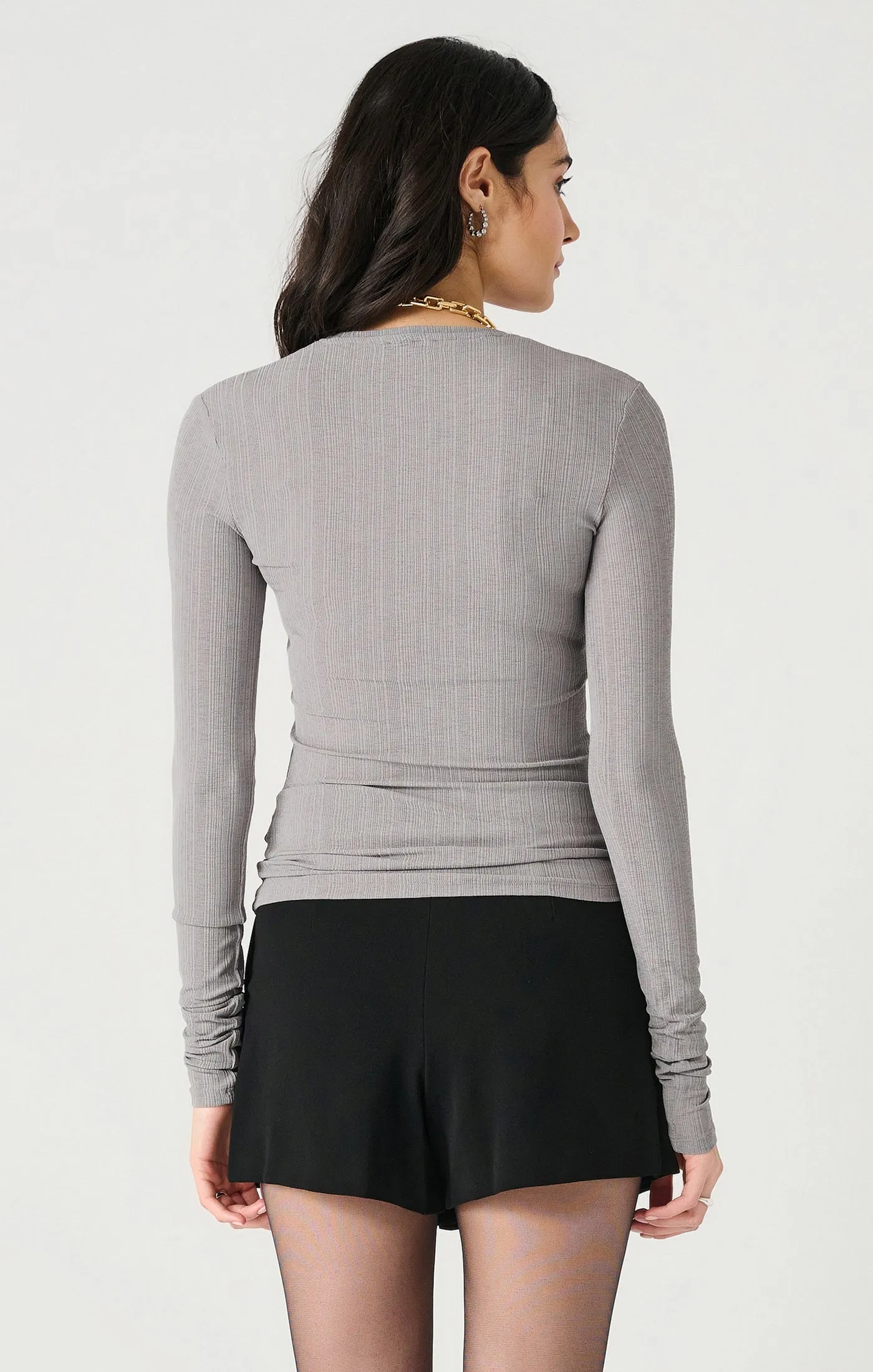 Ls Scoop Neck Ribbed Top