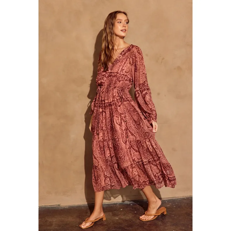 Marrakech Bubble Sleeve Tiered Dress