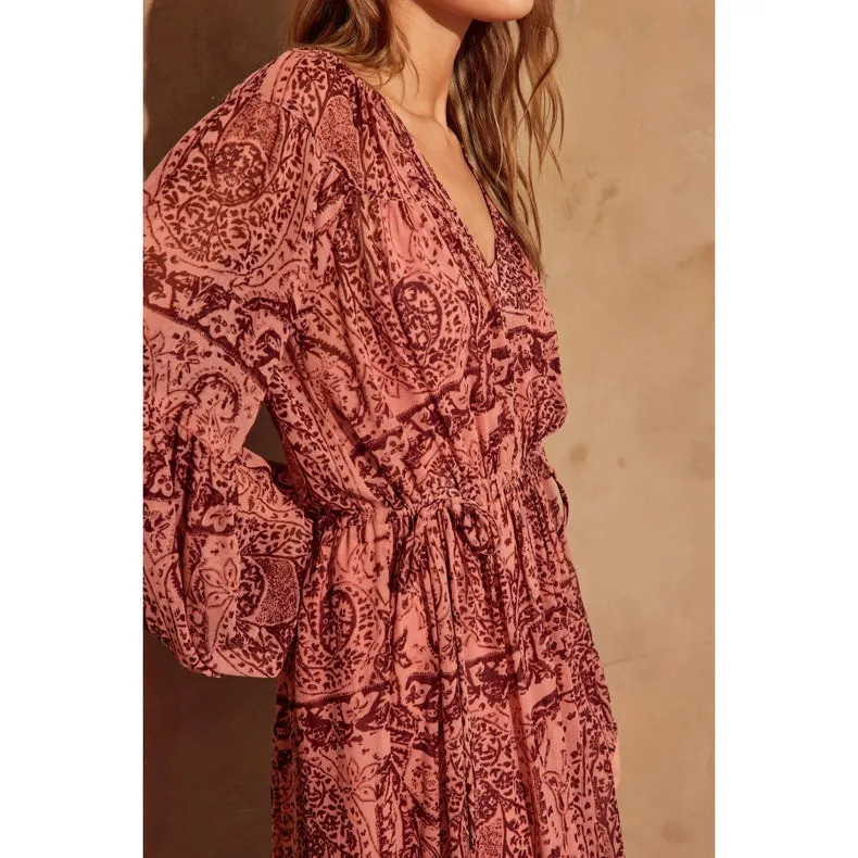 Marrakech Bubble Sleeve Tiered Dress