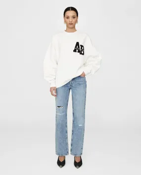 MILES OVERSIZED SWEATSHIRT LETTERMAN / OFF WHITE