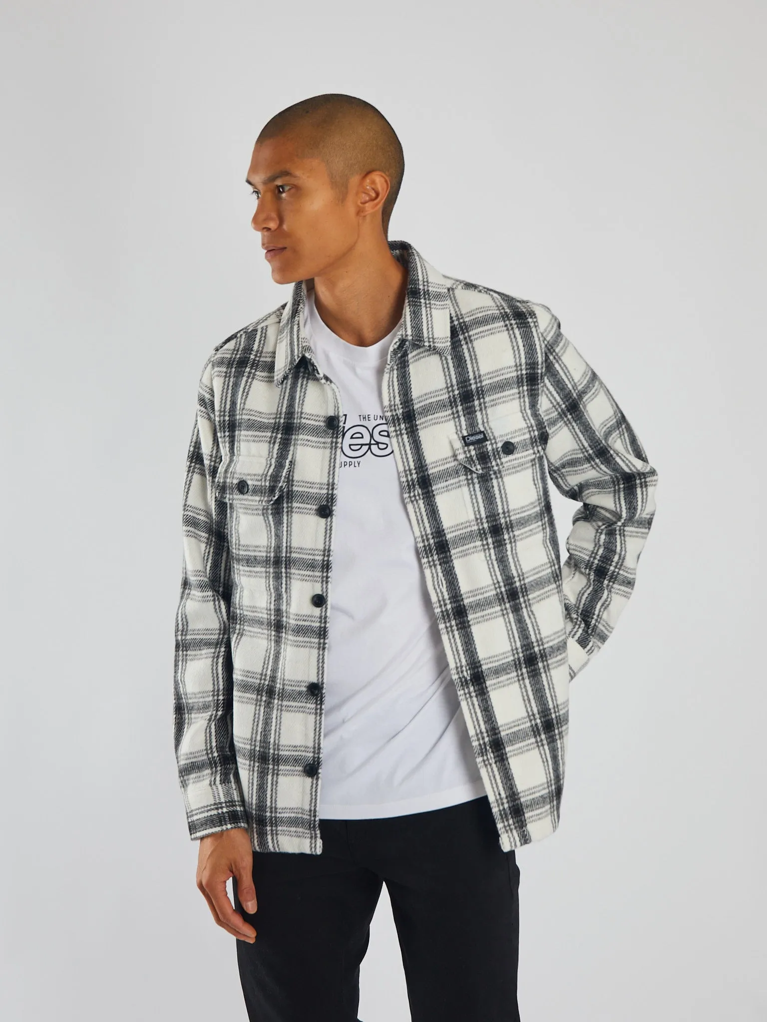 Monty Overshirt Blk/Milk White Check