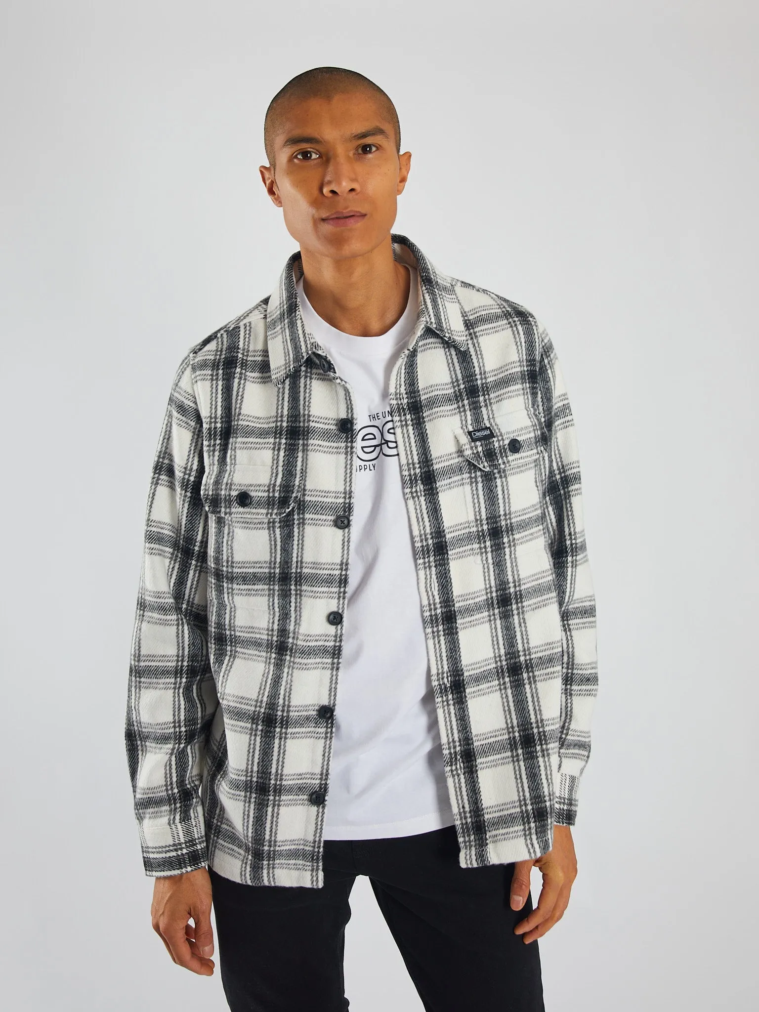 Monty Overshirt Blk/Milk White Check